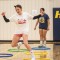 Reagan Vigil hula hoop-hops in a volleyball conditioning exercise at Buff Gym on Monday, Aug. 17. Avery Howe