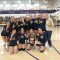 The GMS A team celebrates their conference championship in Thermopolis on Saturday. Front row left to right, Haven Wiggins, Aliina Averett, Paisley Link and Lacy Winkler; back row left to right, Christina Lopez, Joslyn Hunt, Darleh Jara Rios, Peytin Cervantes, Ruby Dalin, Norah Thur, Emily and Audrey Didrickson, and Coach Becky Eichelberger. Photo courtesy of Paul Thur